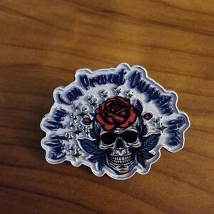 Skull and Rose Enamel Pin